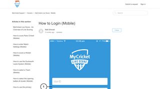 cricket mobile login