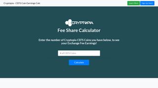 Cryptopia CEFS Earnings Calculator - See your Exchange Fee's Profit!