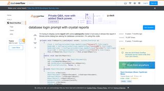 database login prompt with crystal reports - Stack Overflow