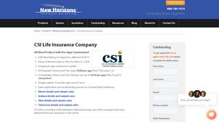 CSI Life insurance Company Medicare Supplement | New Horizons ...