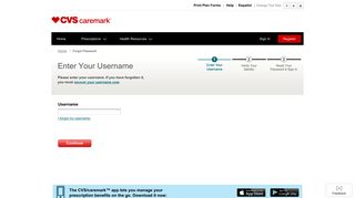 Caremark - Forgot Password
