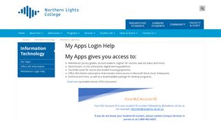 WebAdvisor Login Help - Northern Lights College