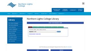 Northern Lights College > Services > Library