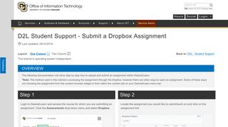 D2L Student Support - Submit a Dropbox Assignment | Office of ...