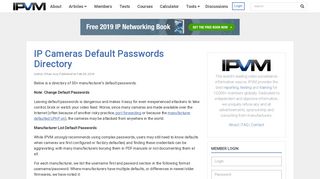 onvif camera default password