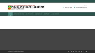Nigerian Defence Academy: Cadet Applications