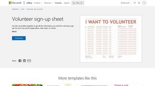 Volunteer sign-up sheet - Office templates & themes - Office 365
