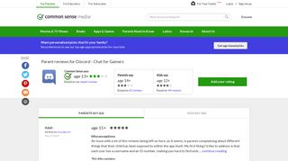 Parent reviews for Discord - Chat for Gamers | Common Sense Media