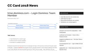 tmsc.dominos.com - Login Dominos Team Member |