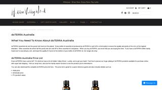 All You Need To Know - doTERRA Australia - Hidden Valley Wood