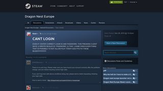 CANT LOGIN :: Dragon Nest Europe General Discussions