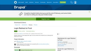 Login Redirect to Front | Drupal.org