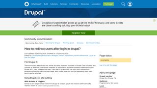 How to redirect users after login in drupal? | Drupal.org