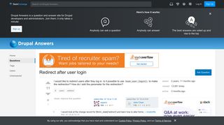 8 - Redirect after user login - Drupal Answers