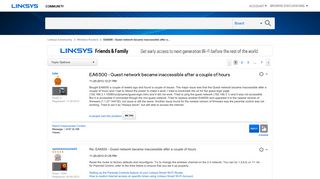 EA6500 - Guest network became inaccessible after a... - Linksys ...