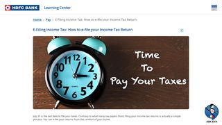E-Filing Income Tax - HDFC Bank