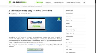 E-Verification Made Easy for HDFC Customers | H&R Block | Blog