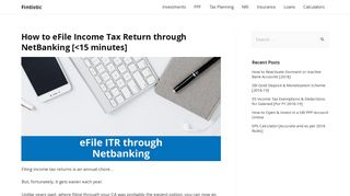 How to eFile Income Tax Return through NetBanking [<15 minutes]