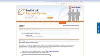Web Hosting Manage Email Accounts - EarthLink Support