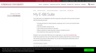 My E-Bill Suite - Fordham University