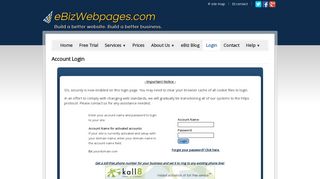 Website Builder Account Login - eBizWebpages.com