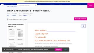 WEEK 2 ASSIGNMENTS - School Website https/ecampus.phoenix ...