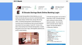 El Dorado Savings Bank Online Banking Login - CC Bank