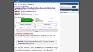 uz.ac.zw emhare Online Registration : University of Zimbabwe – www ...