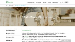 Using the iD App | Help & Advice | iD Mobile Network