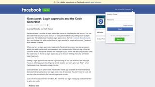 Guest post: Login approvals and the Code Generator | Facebook