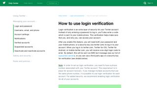 How to use login verification - Twitter support