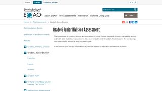 Grade 6 Junior Division Assessment