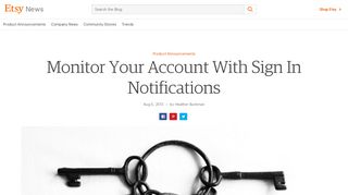 Monitor Your Account With Sign In Notifications | Etsy News Blog