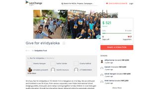 Give for eVidyaloka - Letzchange