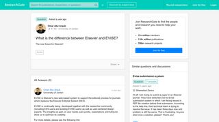 What is the difference between Elsevier and EVISE? - ResearchGate