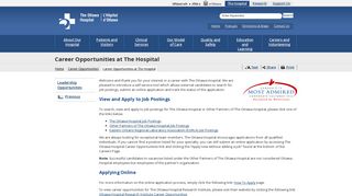 Career Opportunities at The Hospital | The Ottawa Hospital
