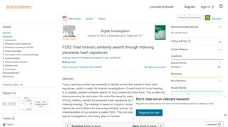 F2S2: Fast forensic similarity search through indexing piecewise hash ...