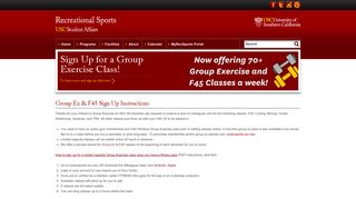 Group Ex & F45 Sign Up Instructions « Recreational Sports USC ...