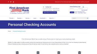 Personal Checking Accounts | Free Checking and Online Banking