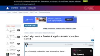 Can't sign into the Facebook app for Android – problem solved ...