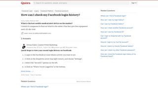 Facebook Check History Login And Support