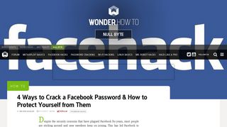 4 Ways to Crack a Facebook Password & How to Protect Yourself from ...