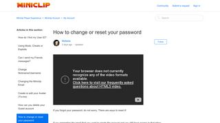 How to change or reset your password – Miniclip Player Experience