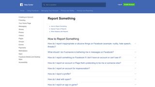 Report Something | Facebook Help Center | Facebook