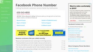 Facebook Phone Number | Call Now & Shortcut to Rep - GetHuman