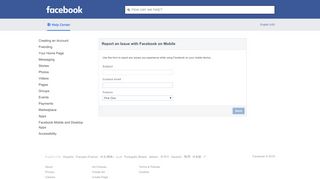 Report an Issue with Facebook on Mobile | Facebook