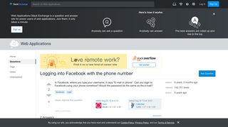 login - Logging into Facebook with the phone number - Web ...