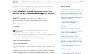 How to regain access to my Facebook account without having access ...