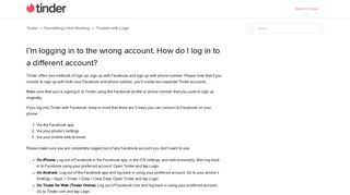 I'm logging in to the wrong account. How do I log in to a different ...