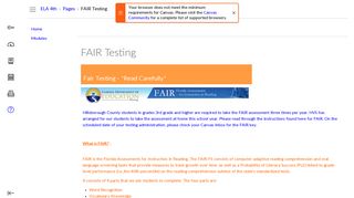 FAIR Testing: S1 ELA 4th 2015-2016 - Canvas Instructure